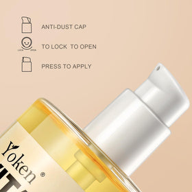Yoken size scale with hand showing 8 oz bottle capacity for regular use