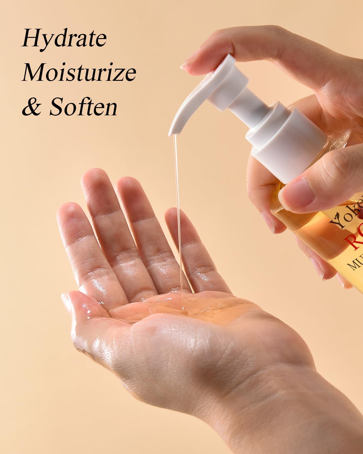 Yoken oil droplet on hand demonstrating quick absorption benefit