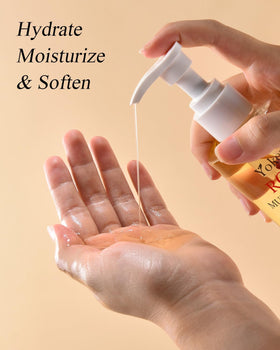 Yoken oil droplet on hand demonstrating quick absorption benefit