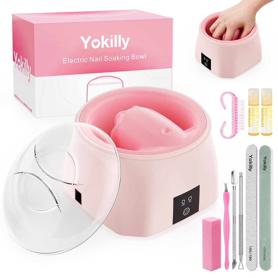 yokilly front view heated nail bowl showing compact design and fast soak benefits