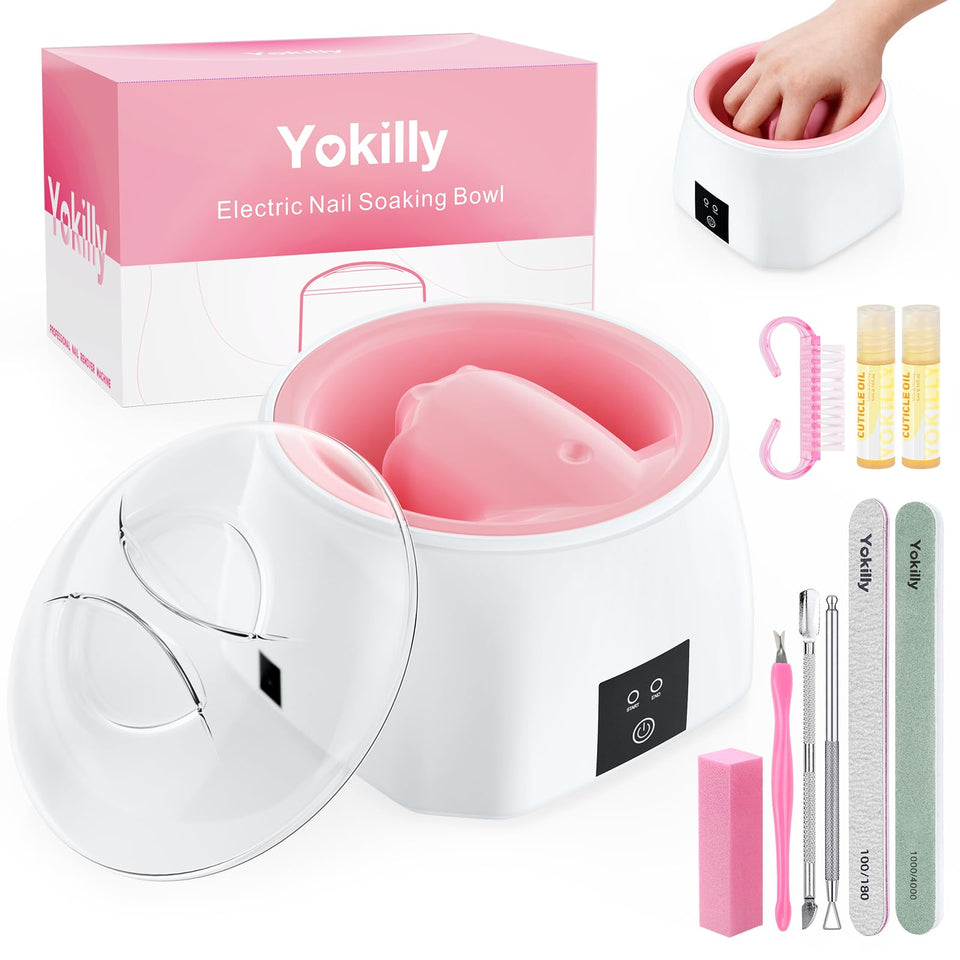 Yokilly front view white bowl showing compact design and fast soak-off benefit