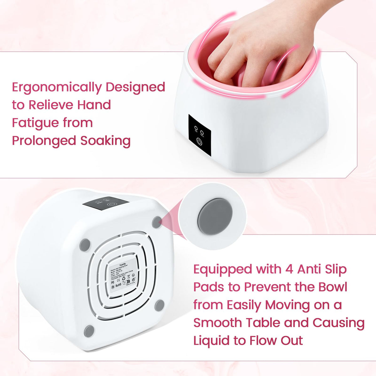 Yokilly in-use home salon scene demonstrating faster polish removal and comfort