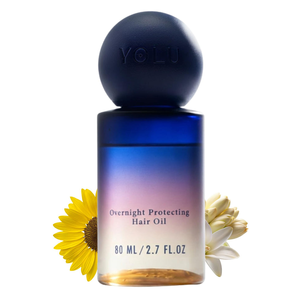 YOLU front bottle view showing compact travel-friendly serum and packaging benefit