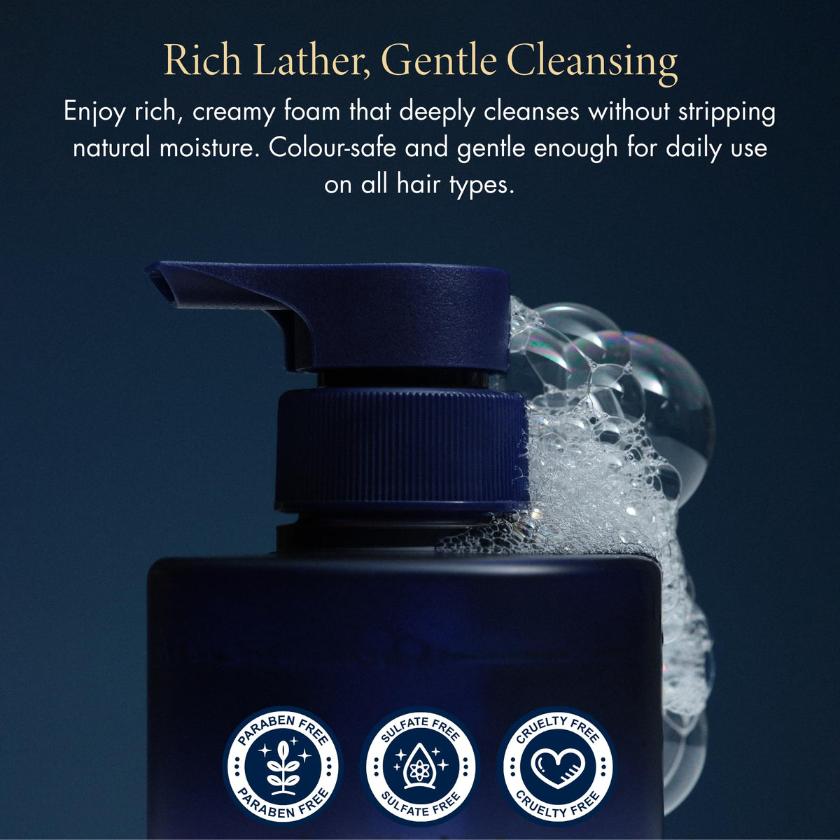 YOLU label closeup showing clean-ingredient and salon quality benefits