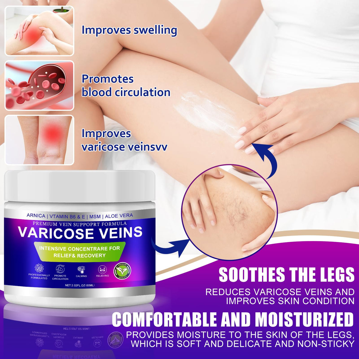 Applying Yongsenina with massage from ankle upward to support circulation