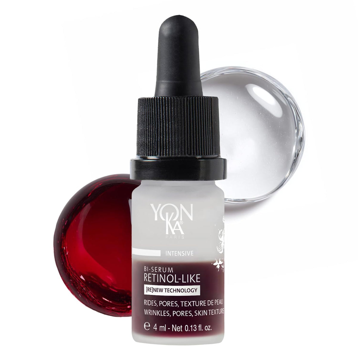 Yonka advanced bi-serum front packaging showing compact travel vial and branding benefit