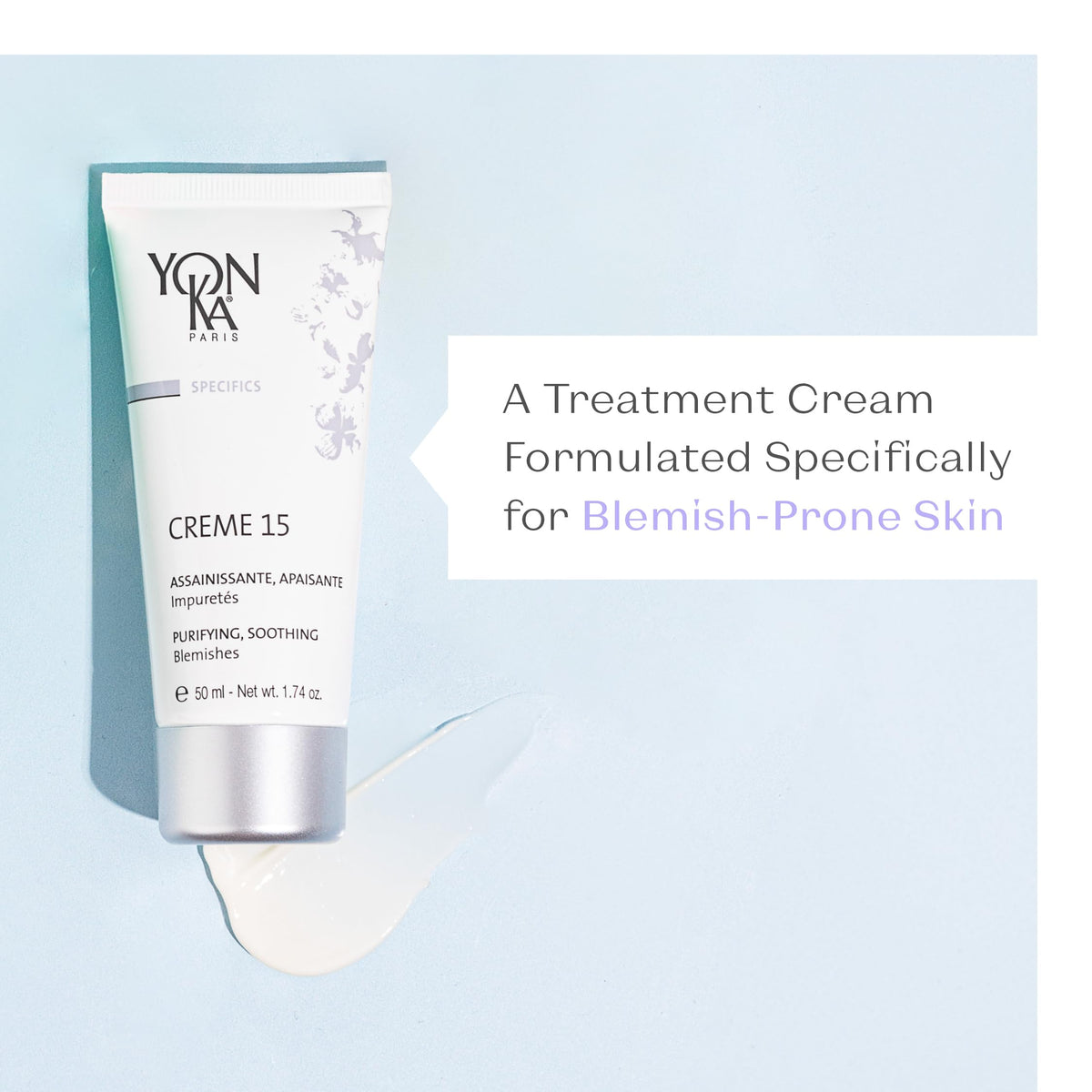 Yonka closed lid and label close-up highlighting brand and product name