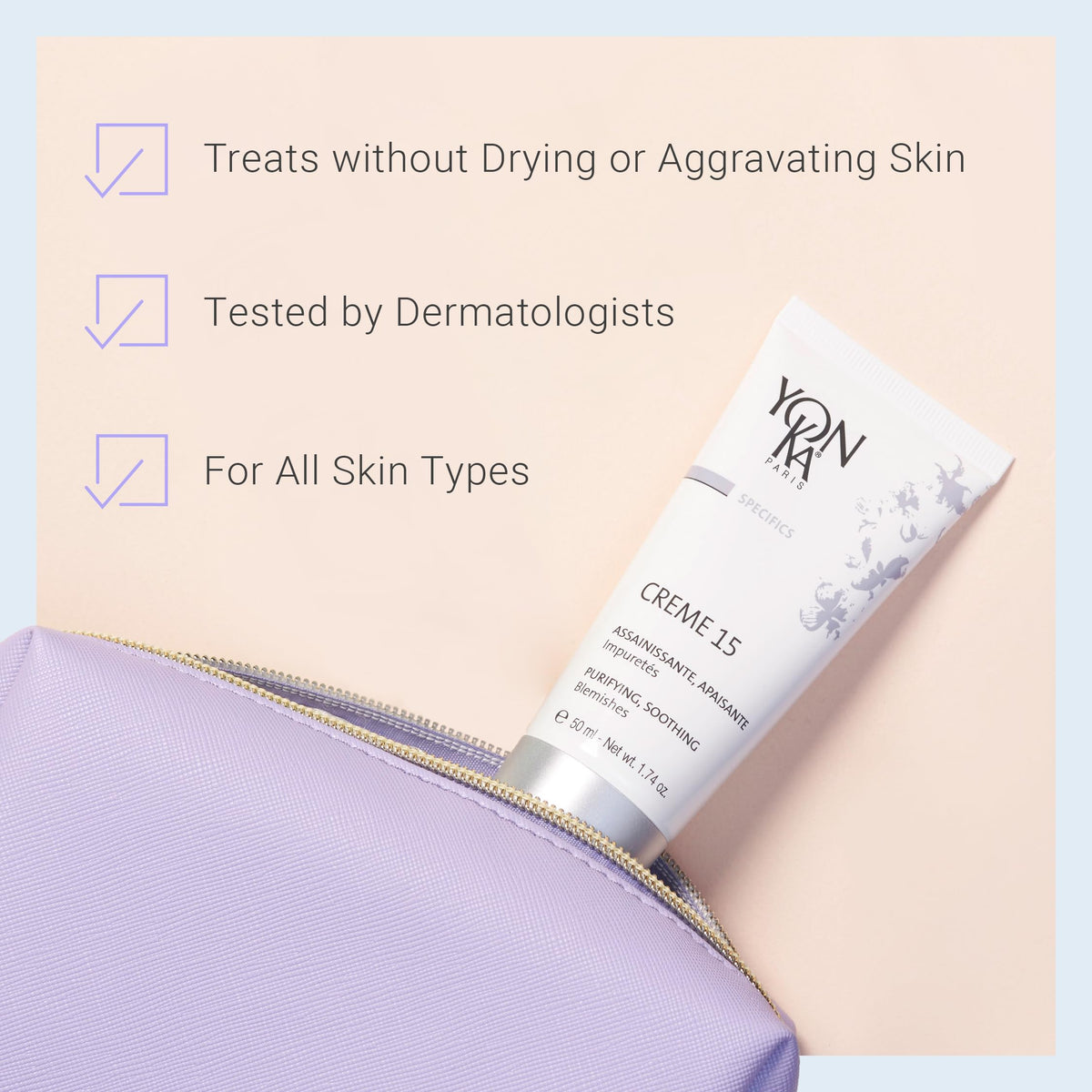 Yonka being applied on palm illustrating quick absorption and non-greasy feel