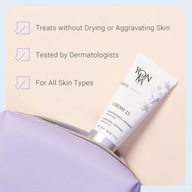 Yonka being applied on palm illustrating quick absorption and non-greasy feel