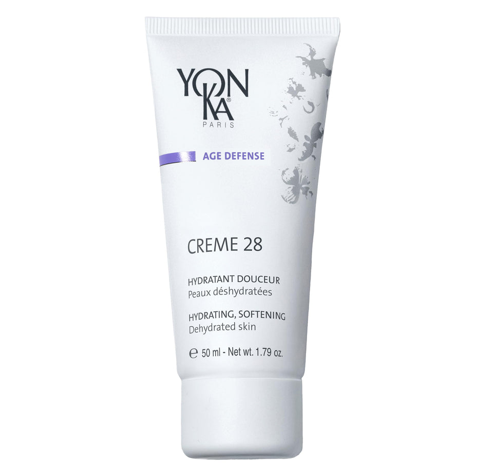 Yonka Crème 28 front packaging showing product label and compact jar for daily hydration