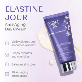 Yonka Elastine Jour cream texture close-up highlighting lightweight smoothness for easy absorption