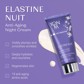 Yonka Elastine Nuit cream texture close-up showing rich moisturizing finish