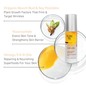 Yon-Ka Elixir Vital application on hand showing smooth absorption benefit