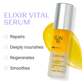 Yon-Ka Elixir Vital dropper dispensing serum for precise nourishing application
