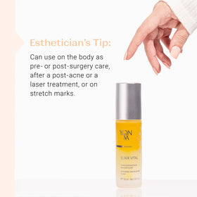 Yon-Ka Elixir Vital packaging label detail showing ingredient transparency benefit