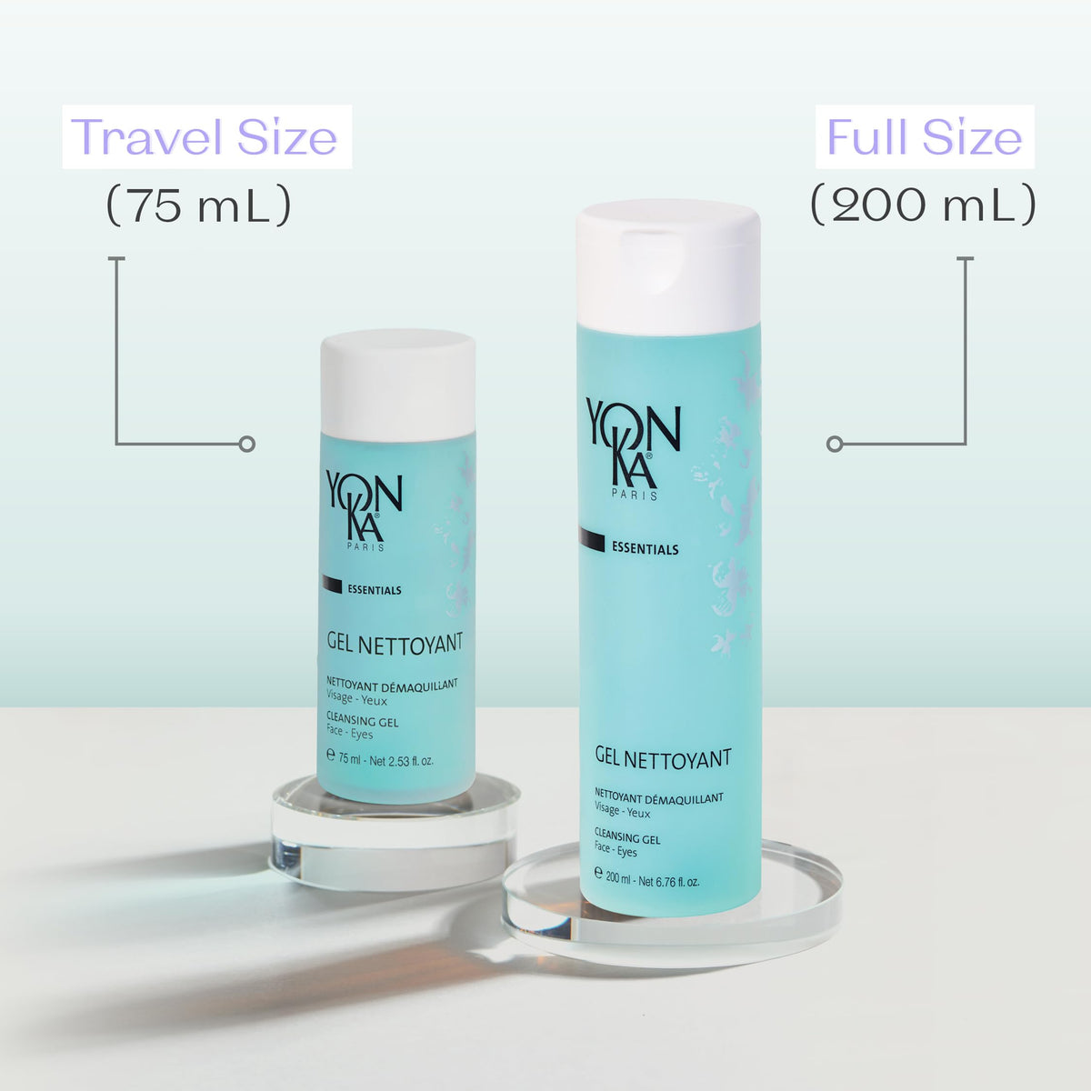 Yonka gel cleanser bathroom shelf lifestyle evoking spa-like routine and daily use