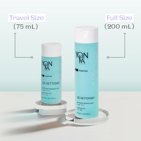 Yonka gel cleanser bathroom shelf lifestyle evoking spa-like routine and daily use