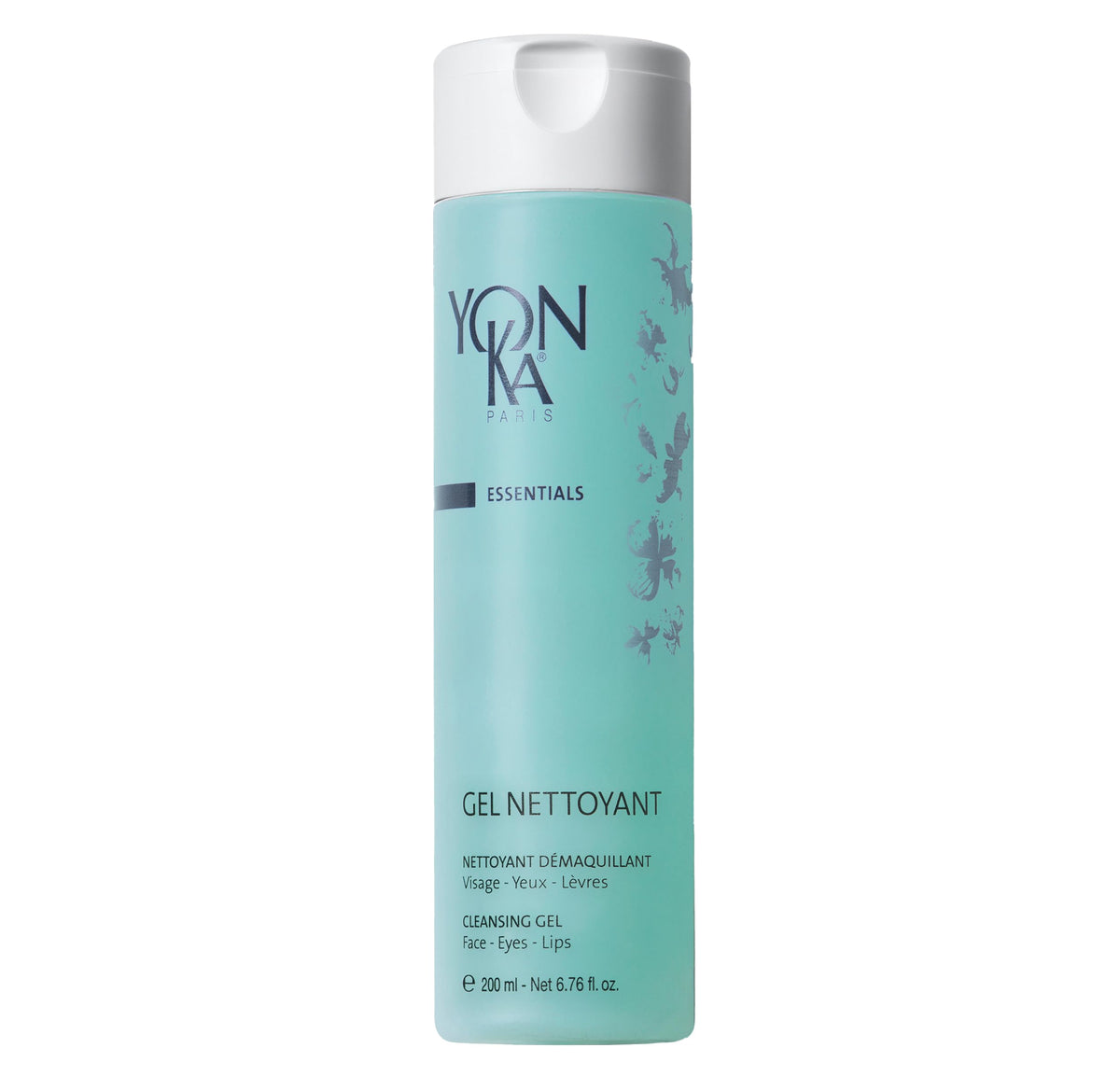 Yonka gel cleanser front packaging showing bottle and branding, promotes effective cleansing