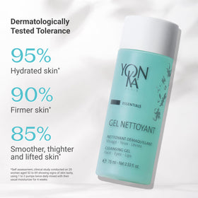 Yonka gel texture close-up illustrating silky, lightweight cleansing feel