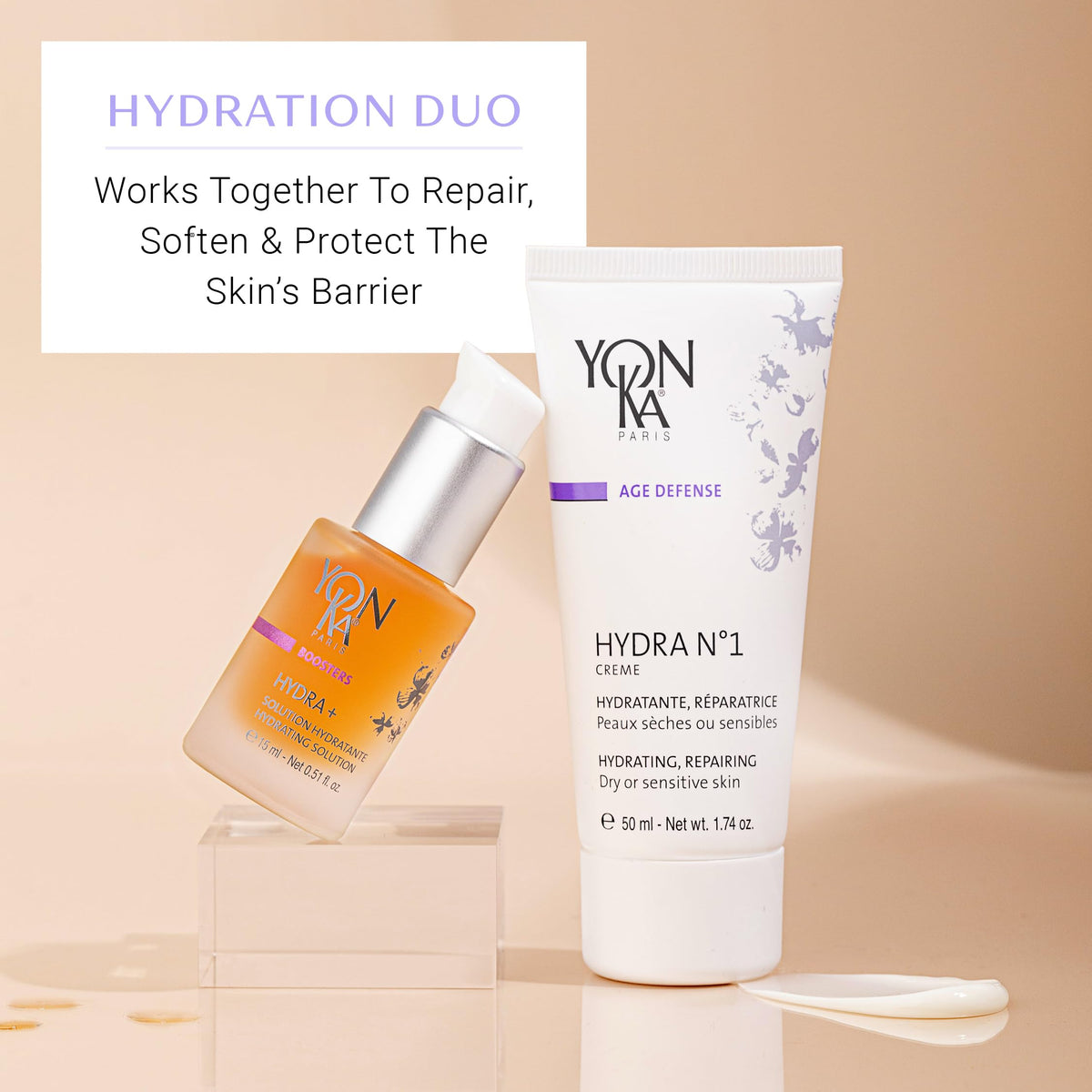 Yonka label close-up highlighting natural-origin ingredient list and benefits