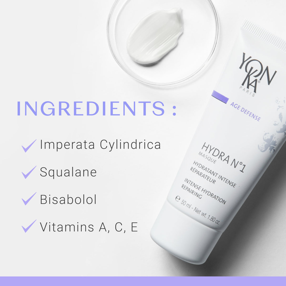 Yonka open jar top view revealing smooth mask texture for easy application