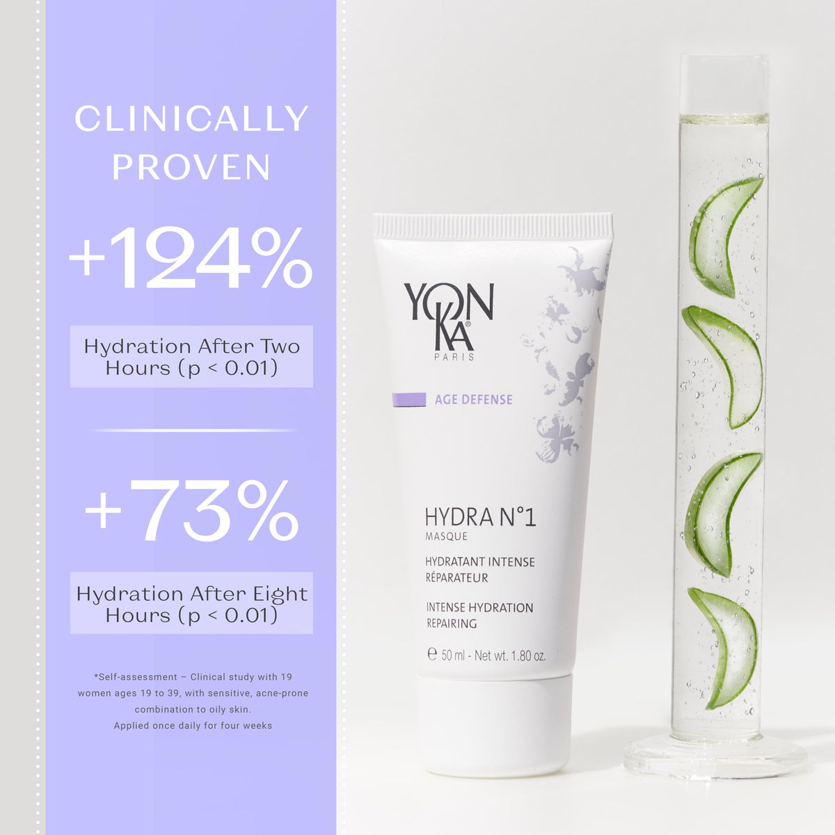 Yonka gel-cream texture close-up demonstrating rich hydration