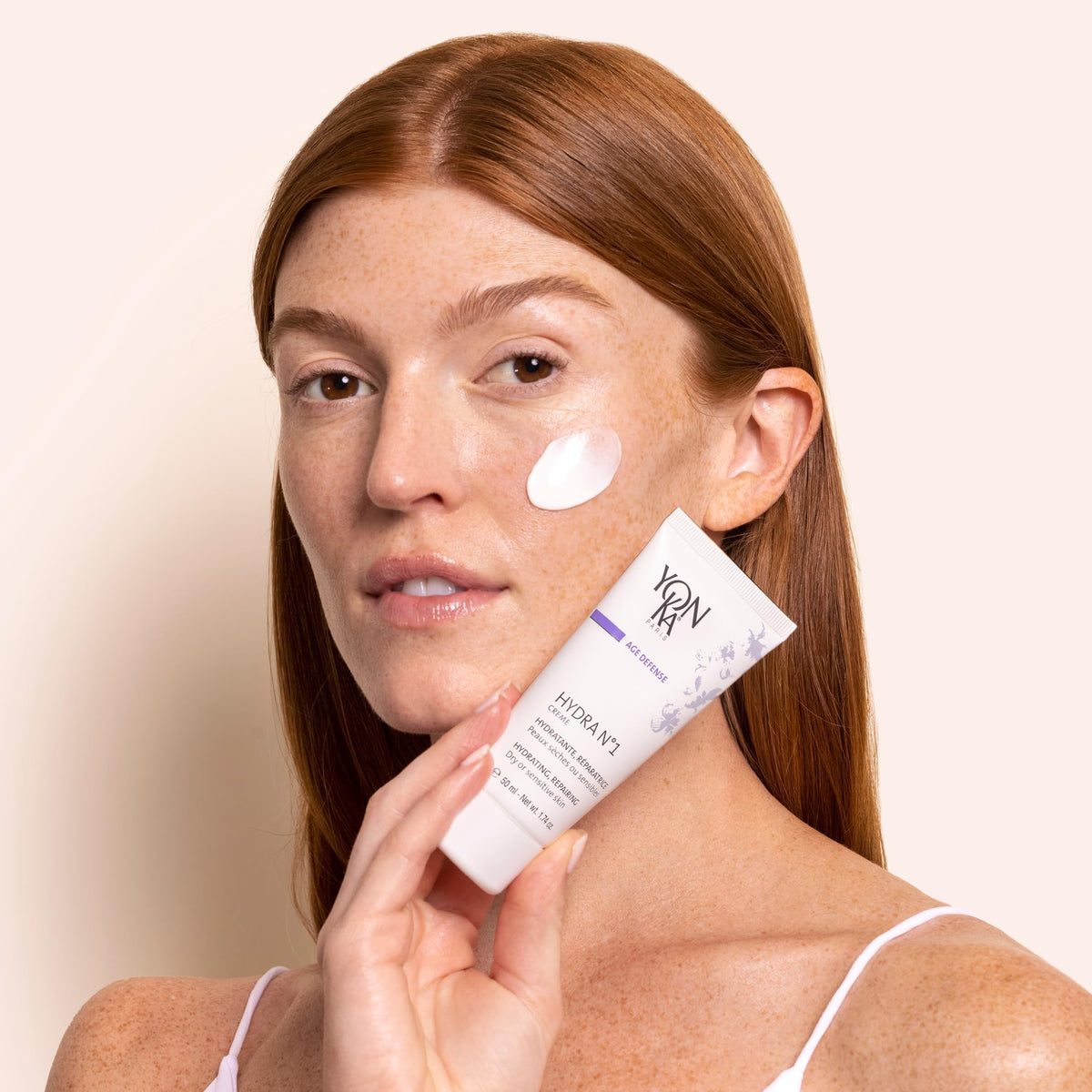 Yonka cream beside Hydra No.1 serum pipette illustrating complementary layering benefits