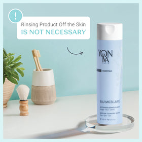 Yonka pouring onto cotton pad for effective makeup removal benefit