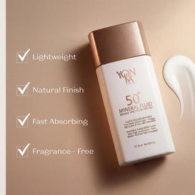 Yonka mineral fluid applied on hand showing quick absorption benefit