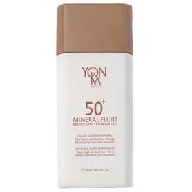 Yonka mineral fluid front packaging showing SPF 50 protection and benefits