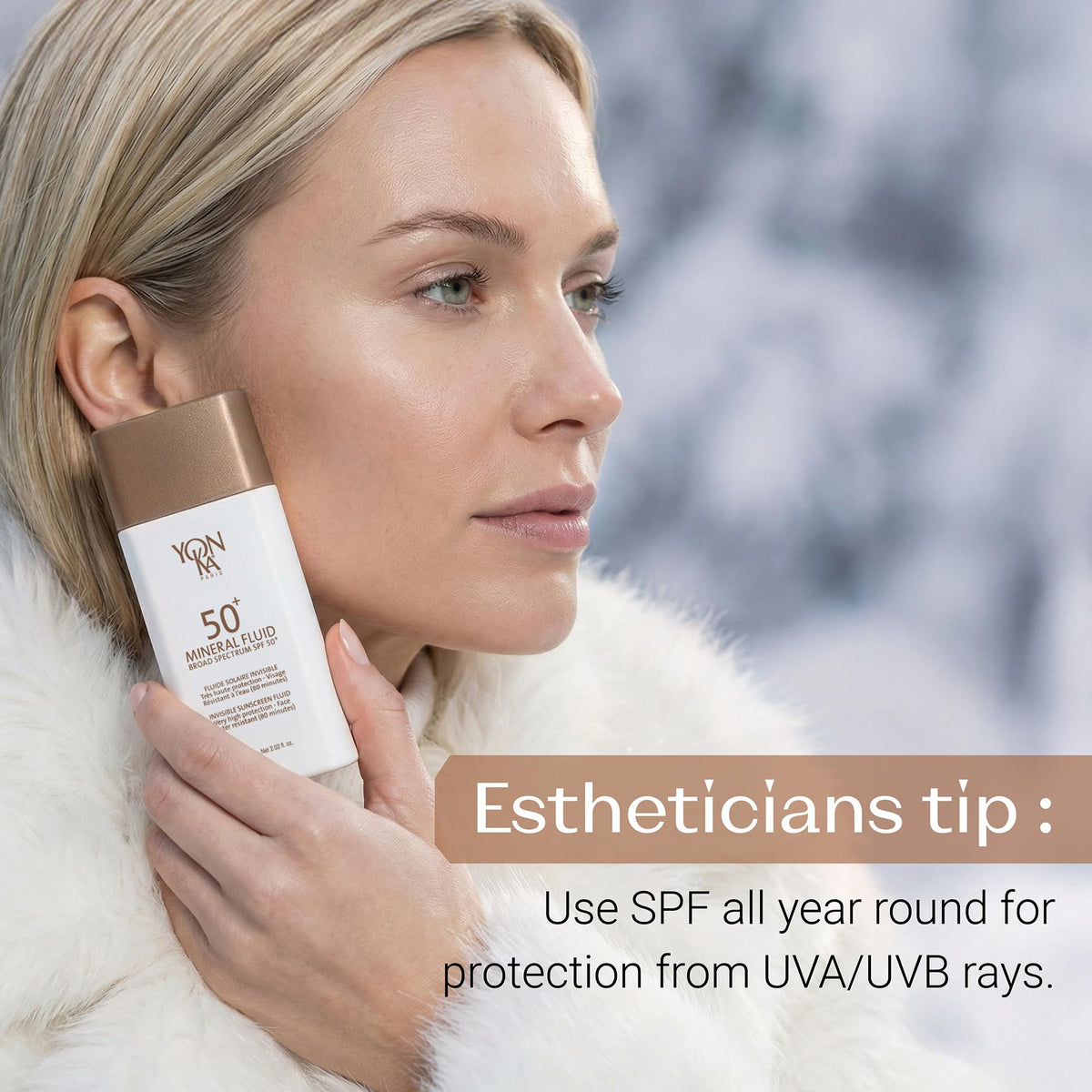Yonka ingredients label close-up highlighting 100% non-nano zinc oxide benefit