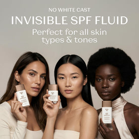 Yonka mineral fluid water drops on skin to show water-resistant performance