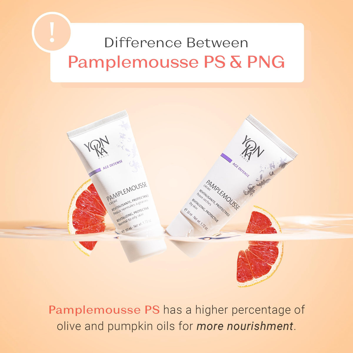 Yonka Pamplemousse PS with fresh citrus fruits illustrating energizing vitamin C benefits
