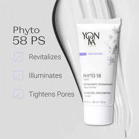 Yonka Phyto 58 PS cream texture close-up showing smooth moisturizing finish
