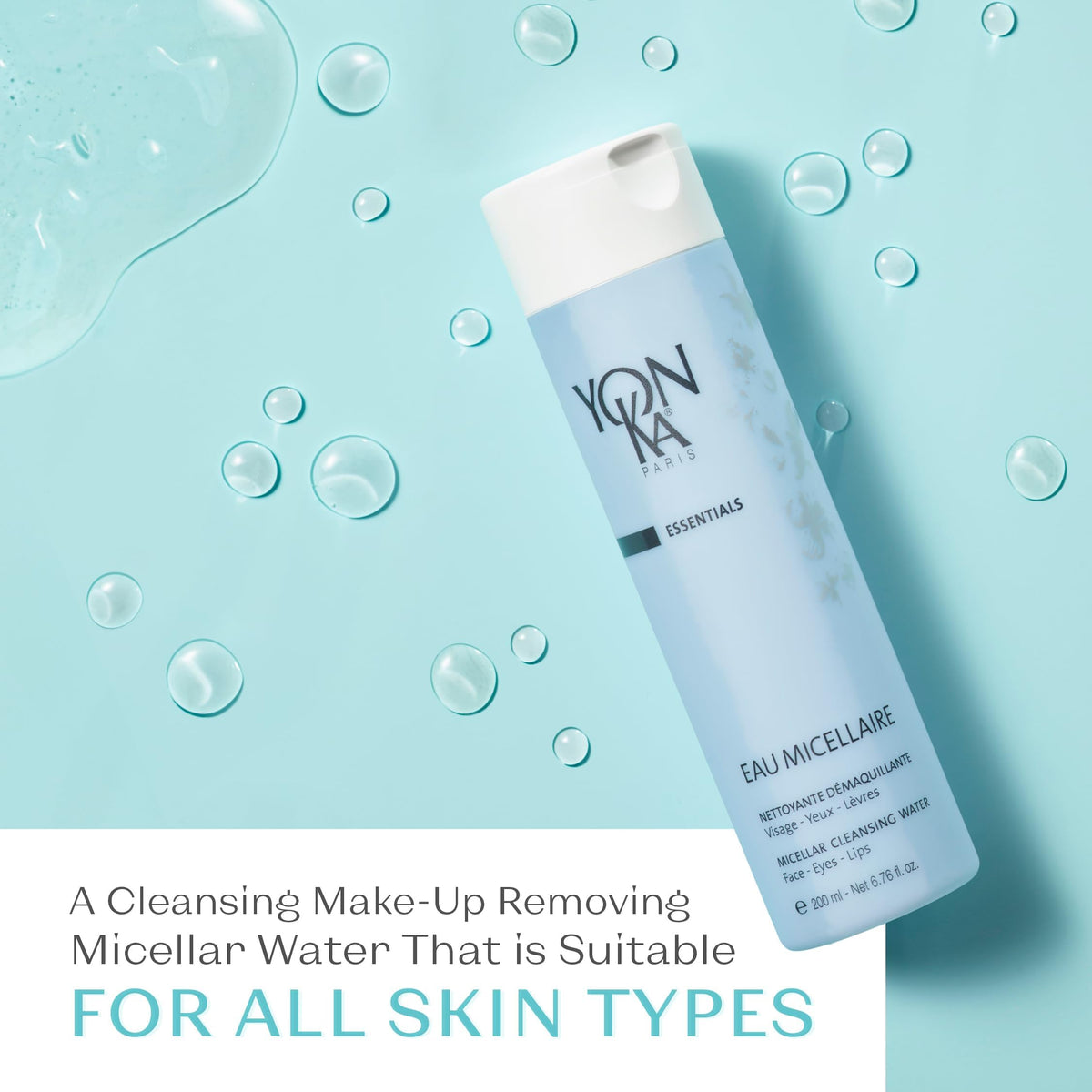 Yonka bottle on bathroom vanity creating spa-like cleansing ritual