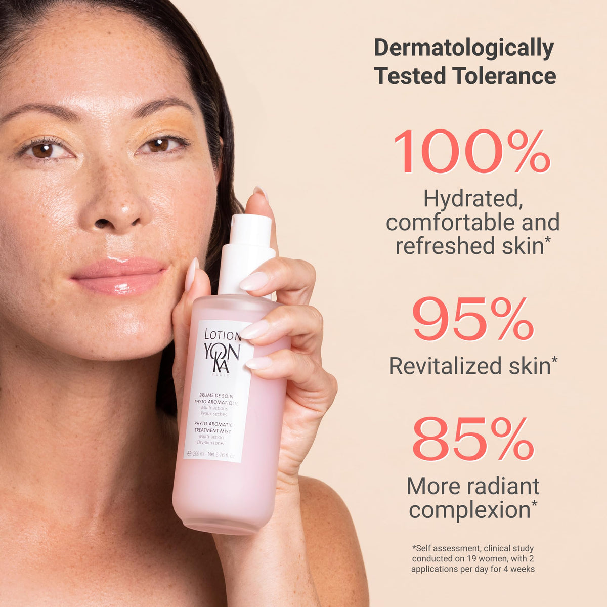 Yonka PS label detail highlighting Quintessence essential-oil blend and benefits