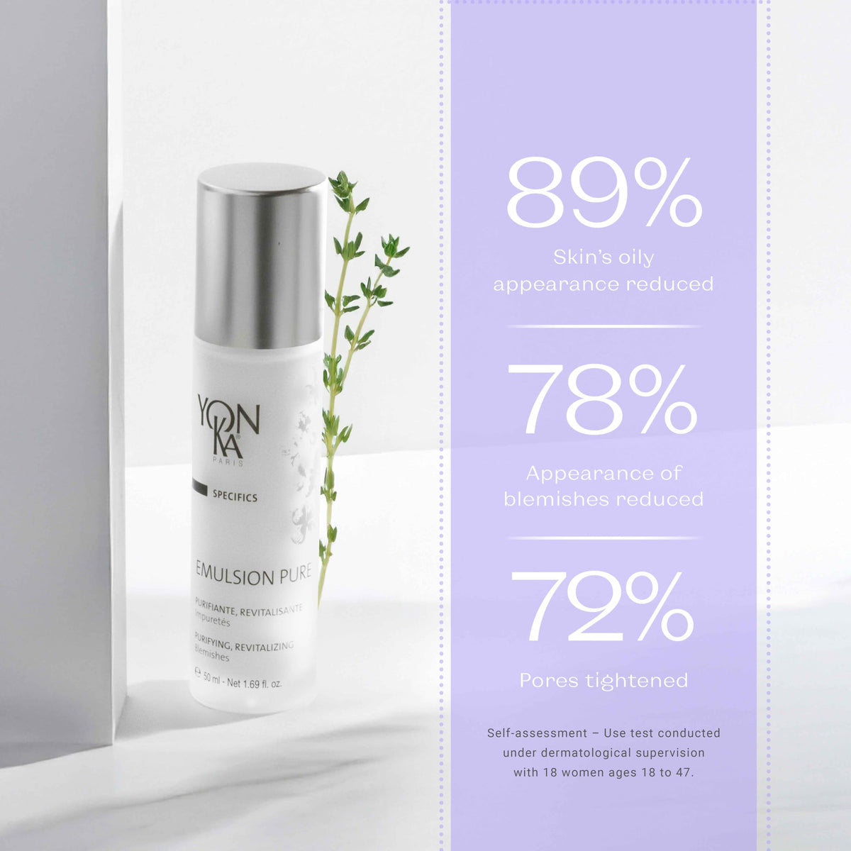 Yonka Quintessence ingredients—lavender and rosemary—highlighting natural purifying benefits