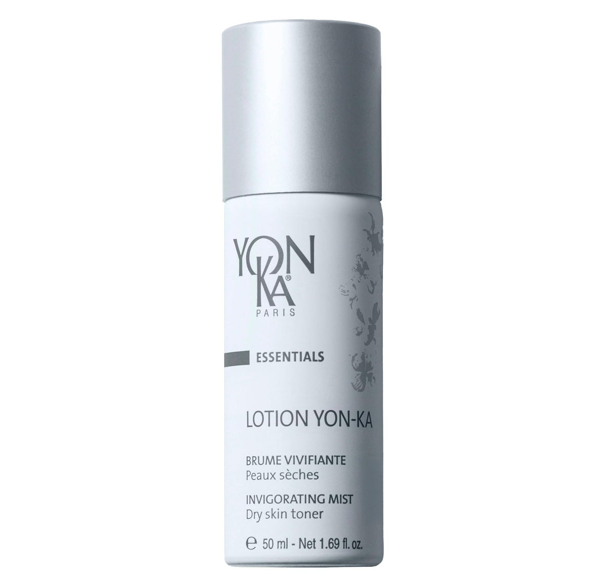 Yonka front packaging of travel lotion PS shows compact bottle and brand benefit