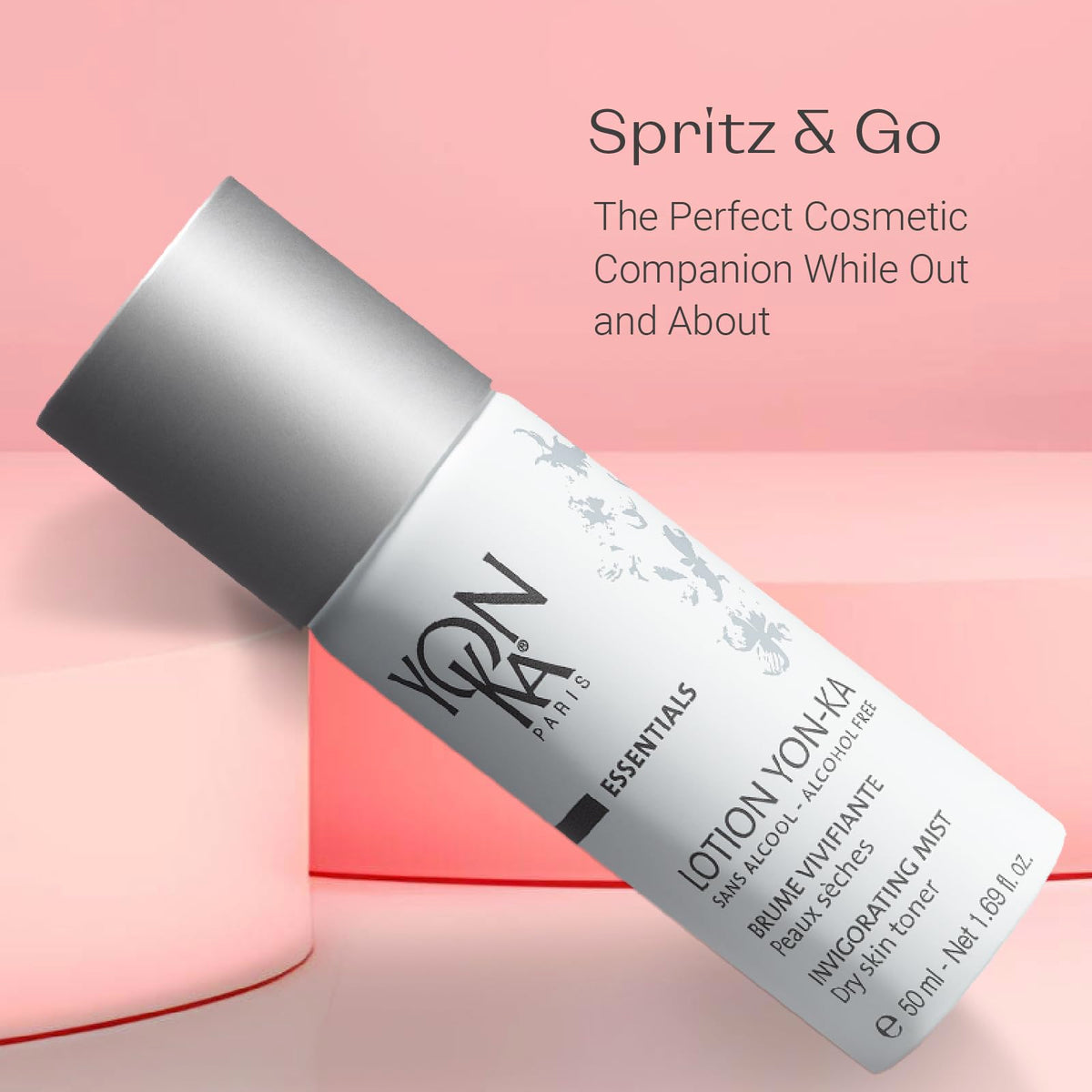 Yonka mist in bathroom routine demonstrating refresh and prep-for-serum benefit
