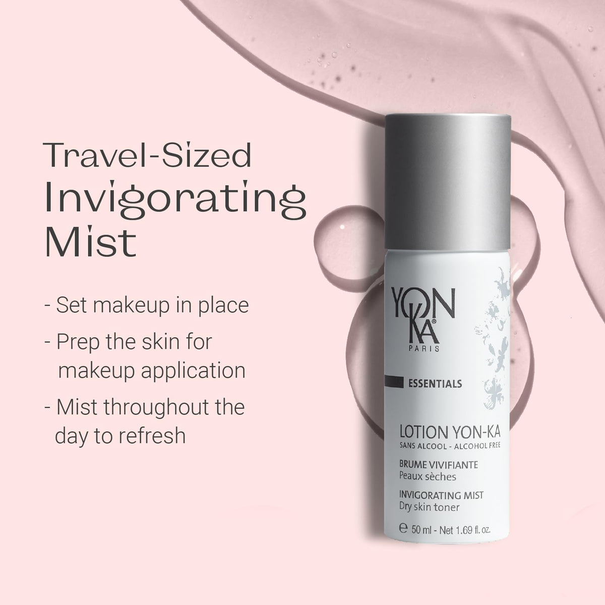 Yonka label detail highlighting Quintessence plant oils and soothing benefit