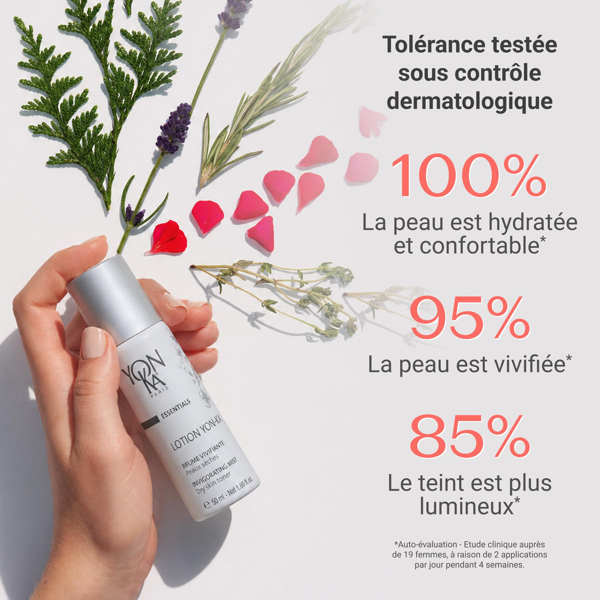 Yonka texture splash of toner illustrating lightweight hydrating mist benefit