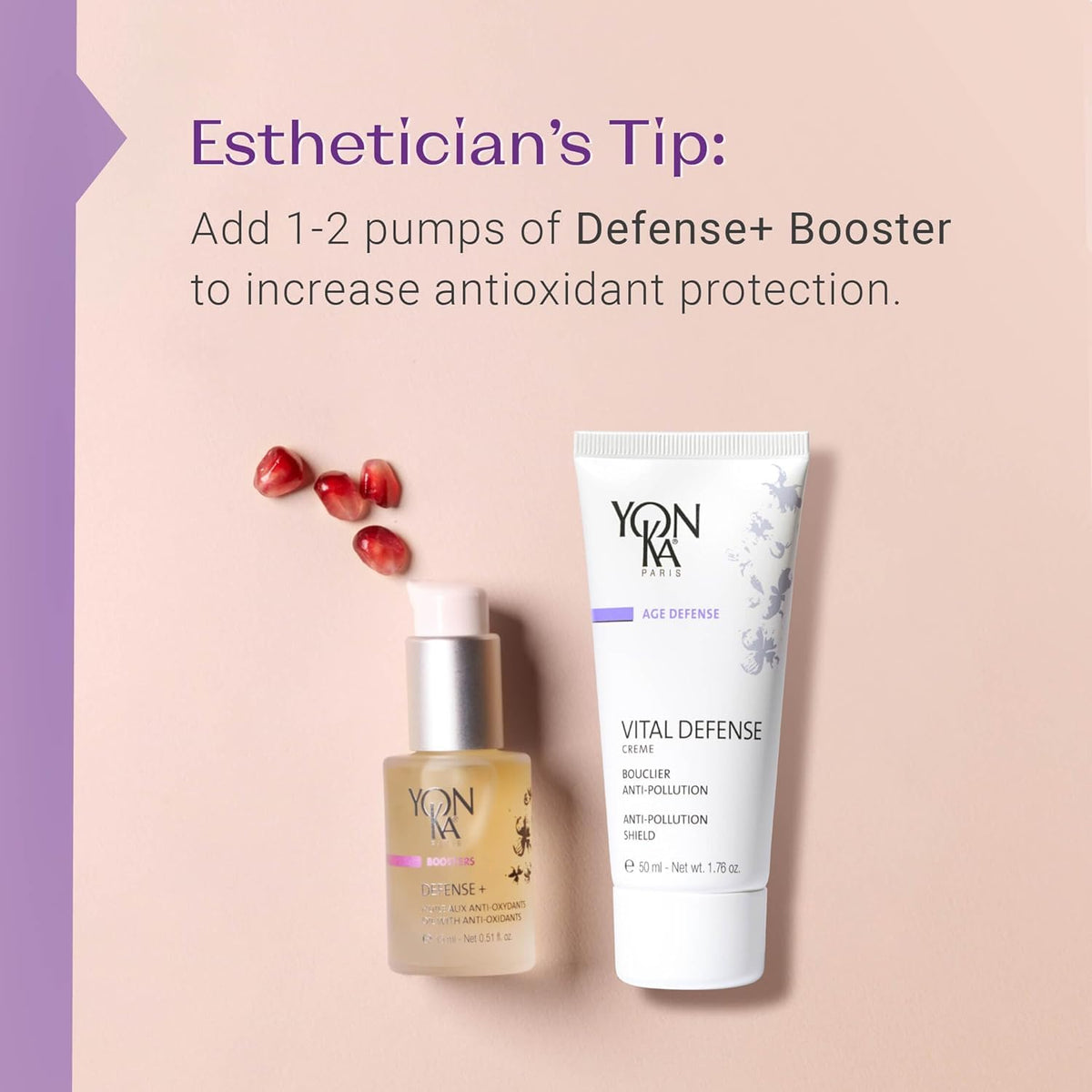 Jar on bathroom counter next to cleanser, Yonka supports morning skincare routine