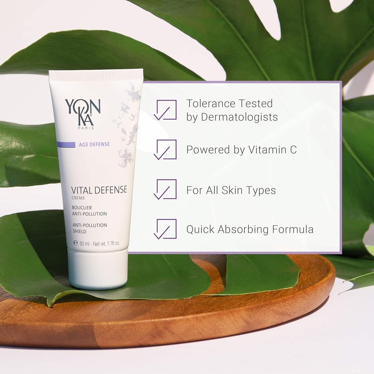Cream being dispensed on hand, Yonka offers lightweight hydration and ease