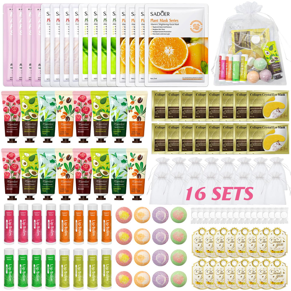 Yopela front box layout showing all 128 spa kit items and neat presentation