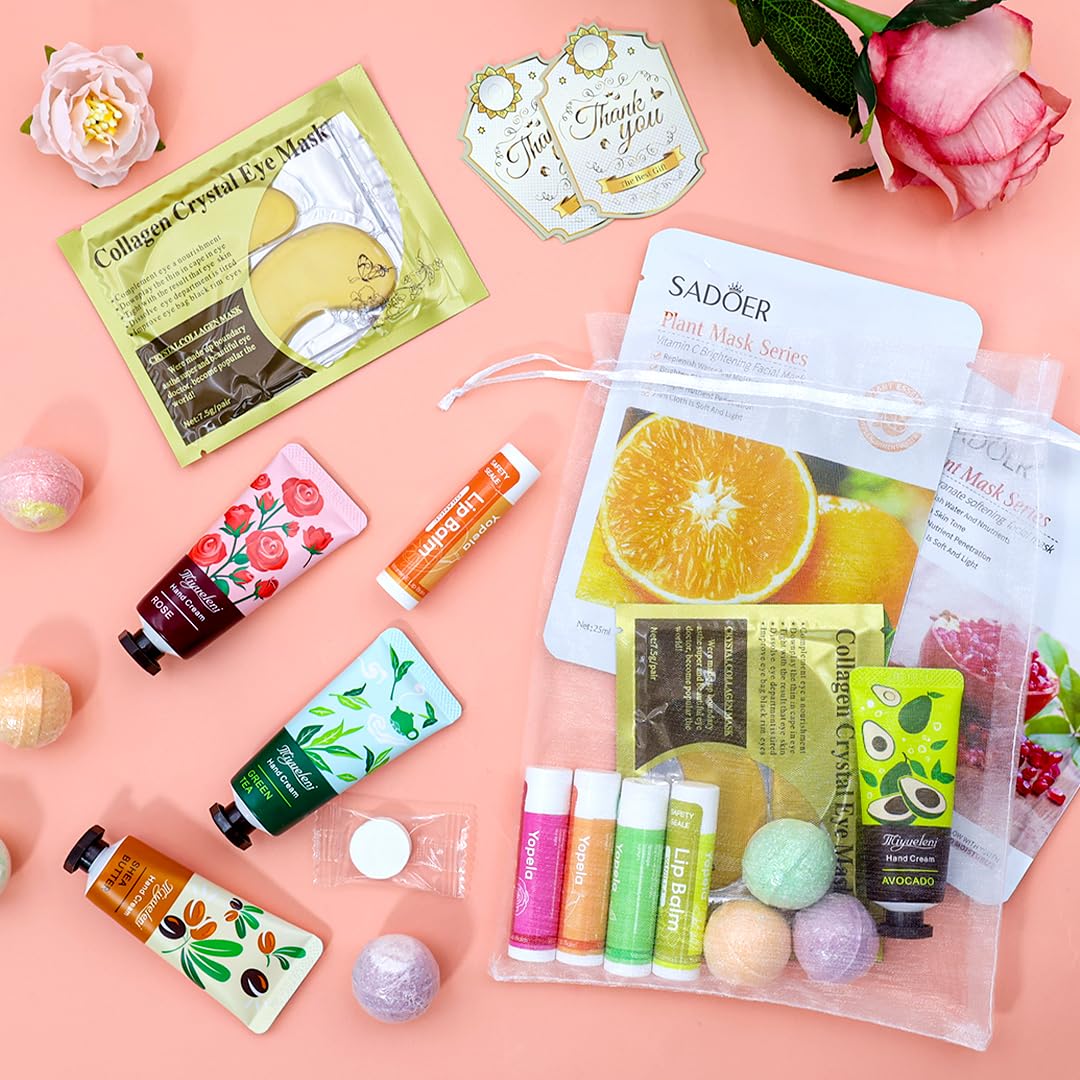 Yopela spa party table with products in use creating a cohesive pampering scene
