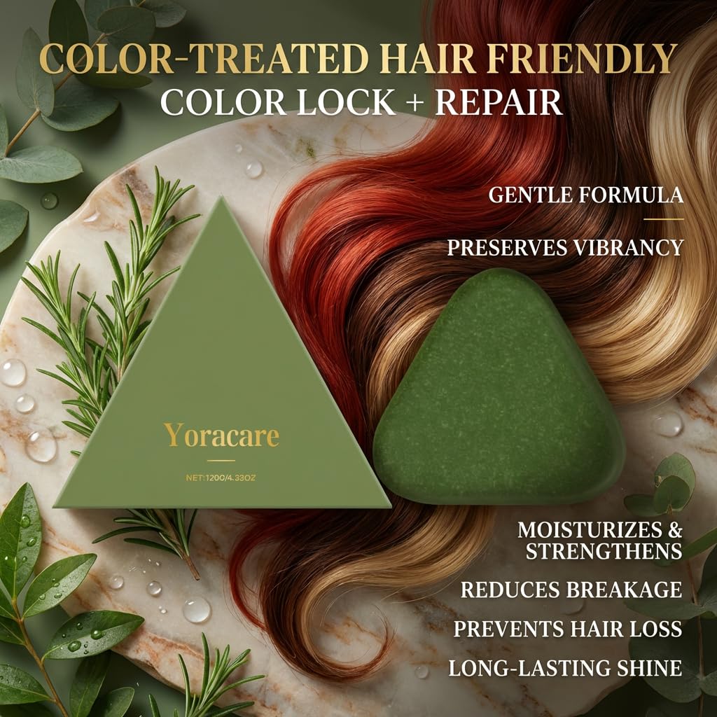 yoracare shampoo bar in hand highlighting travel-ready compact convenience