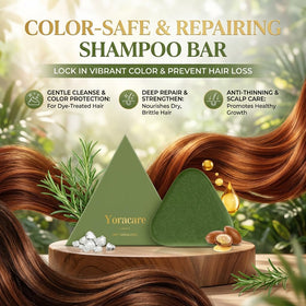 yoracare applying bar to scalp demonstrating soothing and cleansing effect