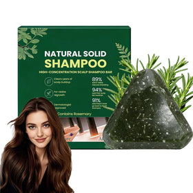 Generic Yoracarekorean front packaging of shampoo bar showing product benefits