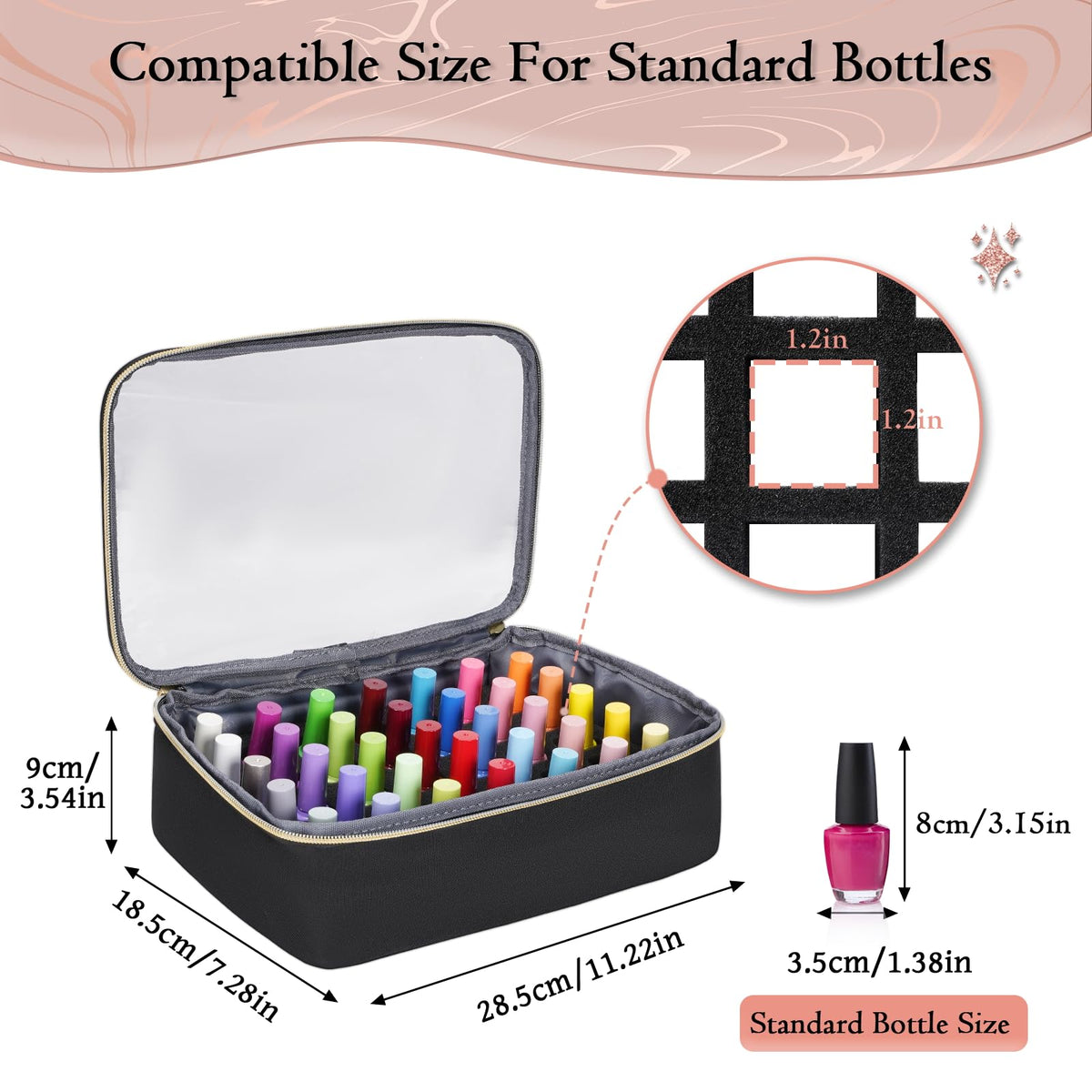 YOREPEK organized nail polish bottles inside for quick selection