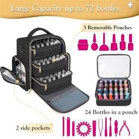 YOREPEK close-up of foam slots protecting nail polish bottles from movement and impact